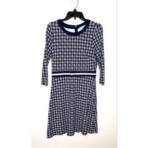 Draper James Ponte Knit Dress Women's Sz M Navy Blue Classic Career Preppy Chic
